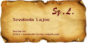 Szvoboda Lajos névjegykártya